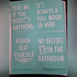 Chalk Couture Transfer No Selfies in the bathroom
